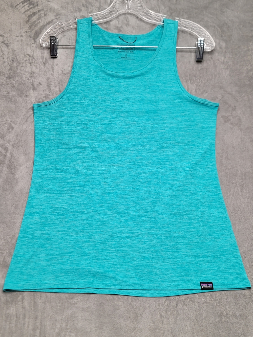 Patagonia Women's Capilene Cool Daily Tank Top Heather Turquoise Blue Small